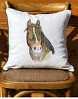 Bay With White Flame White Square Pillow with Piping