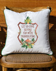 Fall Crest White Square Pillow with Piping