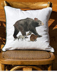 Forest Trio White Square Pillow with Piping