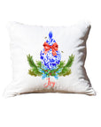 Joy Ginger Jar White Square Pillow with Piping