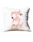 Jingle Jolly Joyful White Rectangular - Square Pillow with Piping
