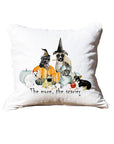 More the Scarier White Square Pillow with Piping