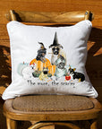 More the Scarier White Square Pillow with Piping