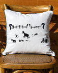 Ralph Moberly Animals White Square Pillow with Piping