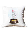 Snow globe penguin White Square Pillow with Piping