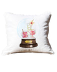 Snow globe spirit White Square Pillow with Piping