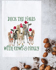Cows & Holly Kitchen Towel