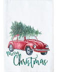 Red Christmas Car Kitchen Towel