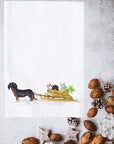 Dog Cat Sled Kitchen Towel