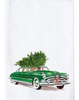 Green Christmas Car Kitchen Towel