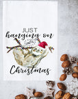 Hanging on till Christmas Kitchen Towel
