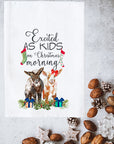 Kids on Christmas Morning Kitchen Towel