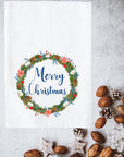 Merry Christmas Wreath Kitchen Towel