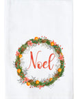 Noel Watercolor Christmas Wreath Kitchen Towel