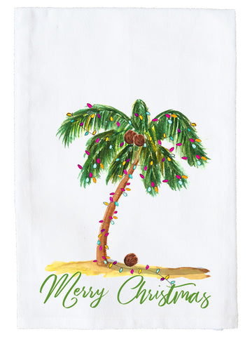 Merry Christmas Palm Tree Kitchen Towel