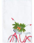 Holiday Red Bike With Basket Kitchen Towel