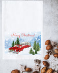 Santa Pulling Camper Kitchen Towel
