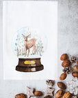 Snow Globe Deer Kitchen Towel