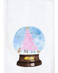 Pink Tree Snow Globe Kitchen Towel