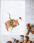 Snowy Longhorn Kitchen Towel