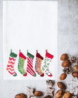Stockings In A Row Kitchen Towel