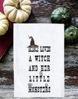 A Witch and Her Little Monsters Kitchen Towel