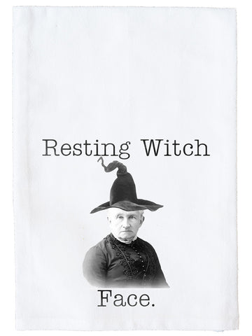 Resting Witch Face Kitchen Towel