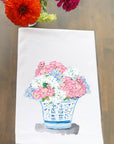 Floral arrangement in Blue Pot Kitchen Towel