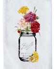 Floral Mason Jar Kitchen Towel
