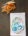 Manatee Floral Kitchen Towel