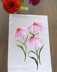 Pink Coneflowers Kitchen Towel