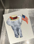 Patriotic Elephant -  Bio-degradable Cellulose Dishcloth Set of 2