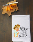 Cardio Running Out of Wine Kitchen Towel
