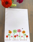 St. Louis Grown Zinnias Kitchen Towel