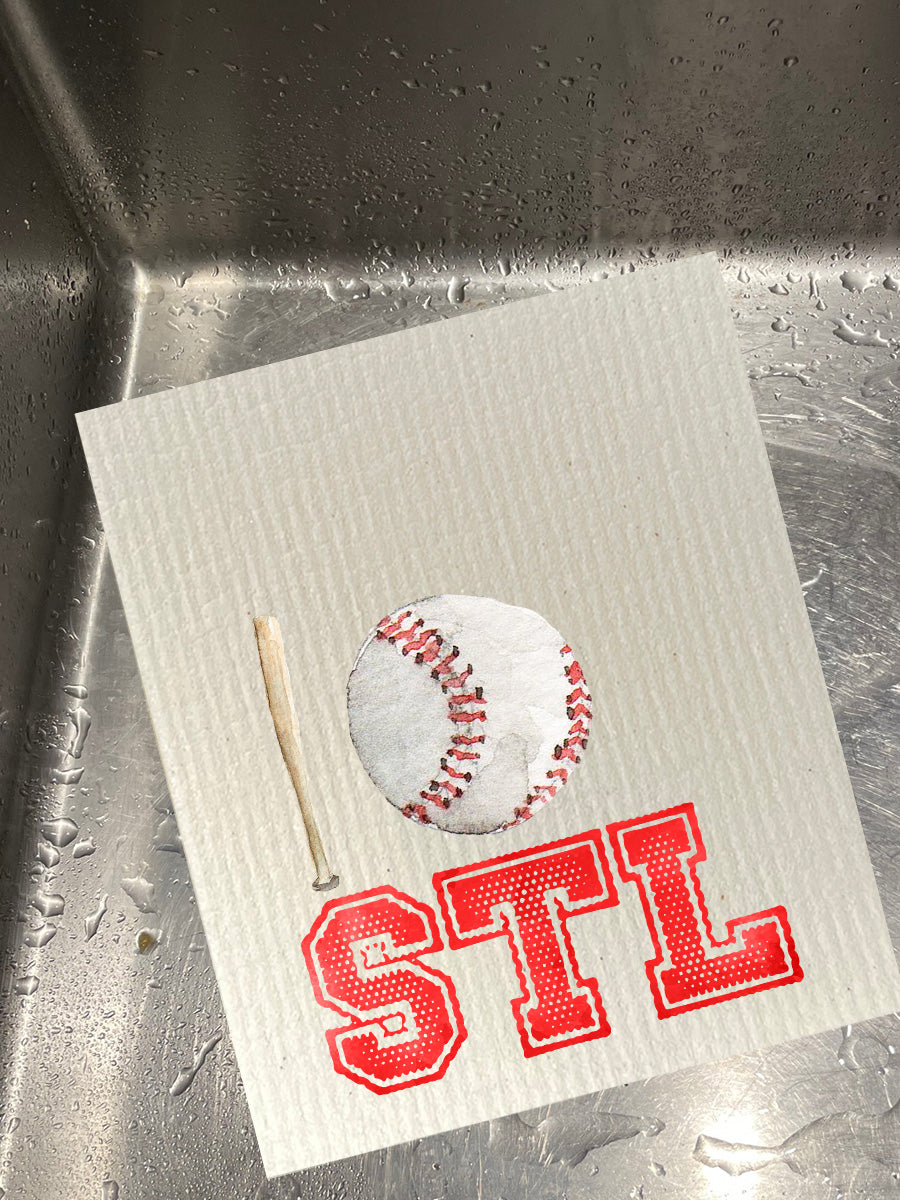 St Louis Baseball Bio-degradable Cellulose Dishcloth Set of 2
