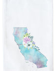 Floral Watercolor State Kitchen Towel