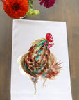Watercolor Colorful Chicken Kitchen Towel