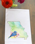 Floral Watercolor State Kitchen Towel