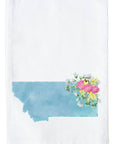 Floral Watercolor State Kitchen Towel