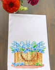 Wicker Tote Bluebonnets Kitchen Towel