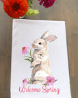 Welcome Spring Bunny Kitchen Towel