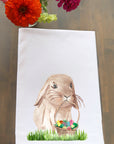 Easter Bunny Basket Kitchen Towel