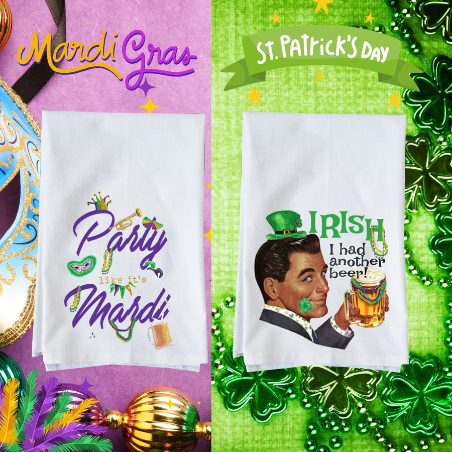 Mardi Gras & St. Patrick's Day Kitchen Towels