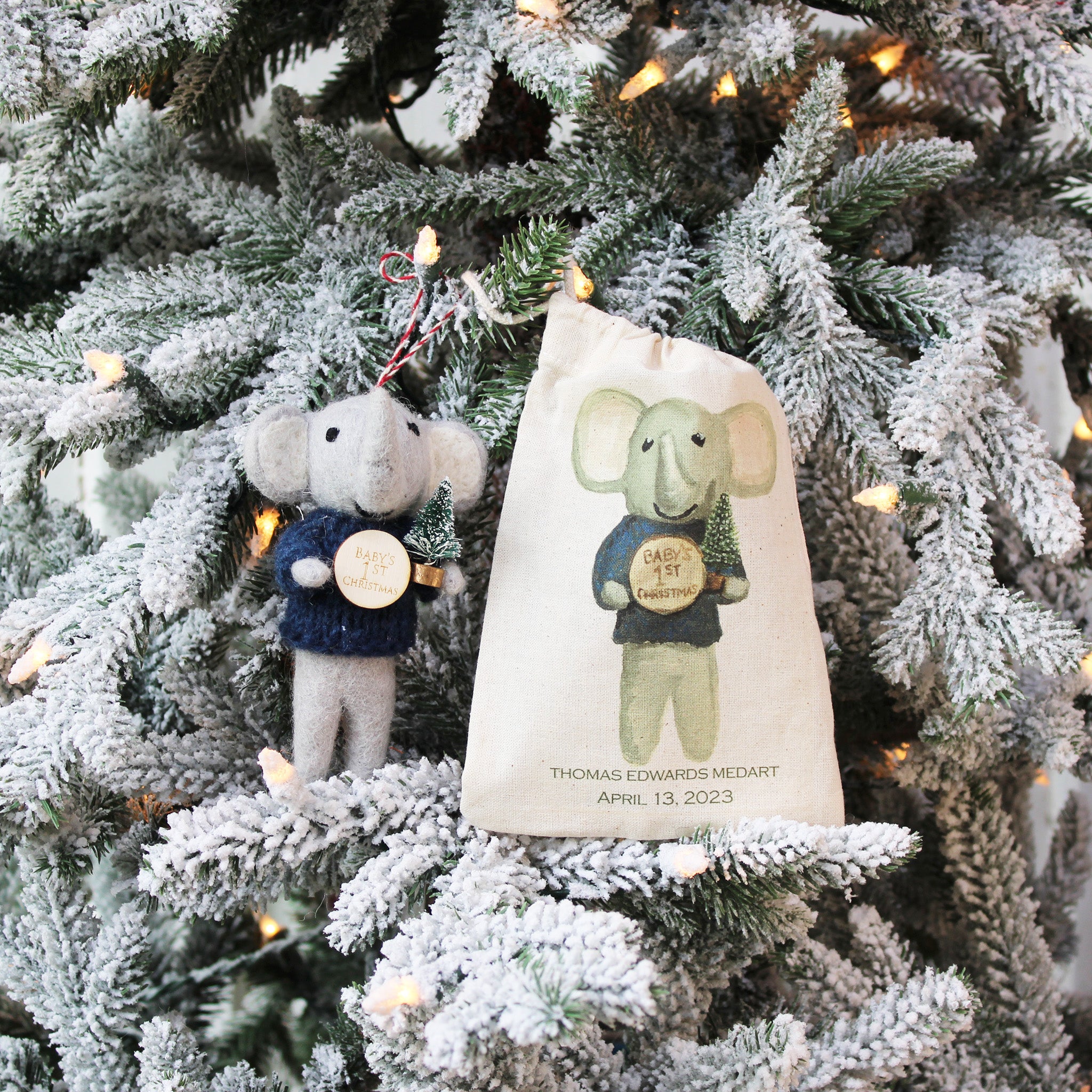 Baby's 1st Christmas Elephant Ornament