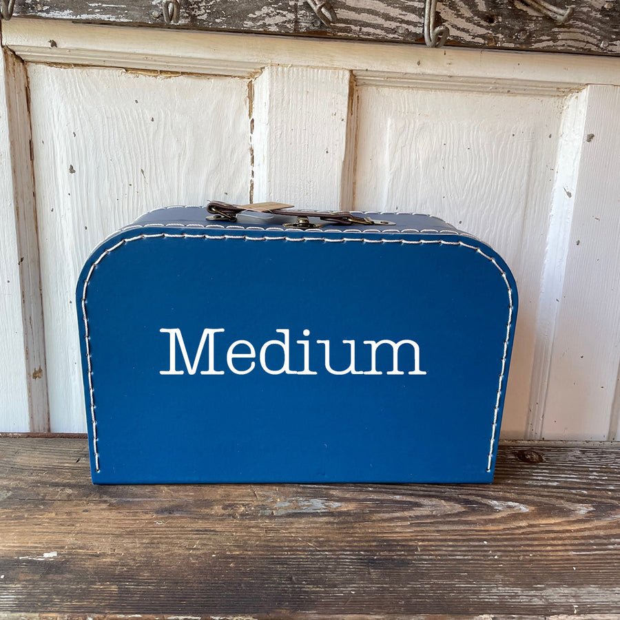 Personalized Navy Cardboard Suitcases