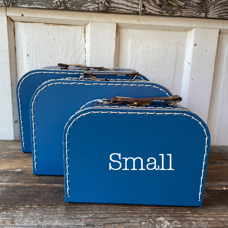 Personalized Navy Cardboard Suitcases