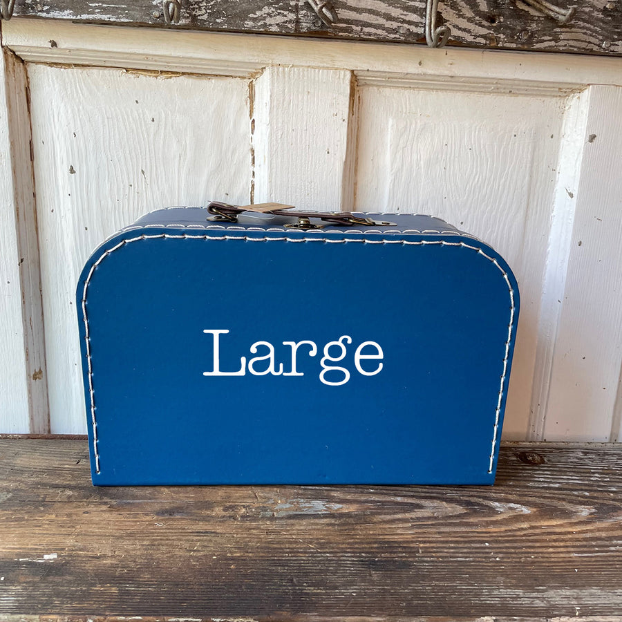 Personalized Navy Cardboard Suitcases