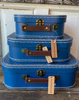 Personalized Navy Cardboard Suitcases