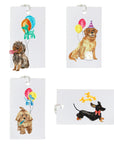 Set of 4 Pup's Party Gift Tags Matching Original Art Wrapping Paper