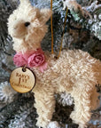 Baby Girl Llama Personalized Christmas Ornament